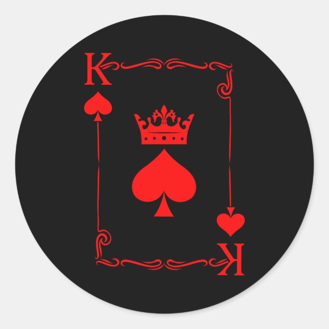 King Of Spade Game Black History Playing Card Men  Classic Round Sticker (Front)