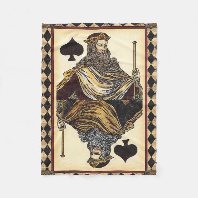 King of Spades Playing Card by Vision Studio Fleece Blanket (Front)