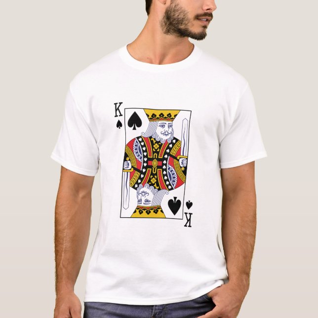 King of Spades Poker Casino Playing Card T-Shirt (Front)