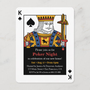 King of Spades Poker Night Housewarming Party Invitation