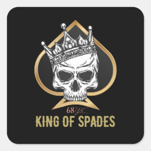 King of spades square sticker