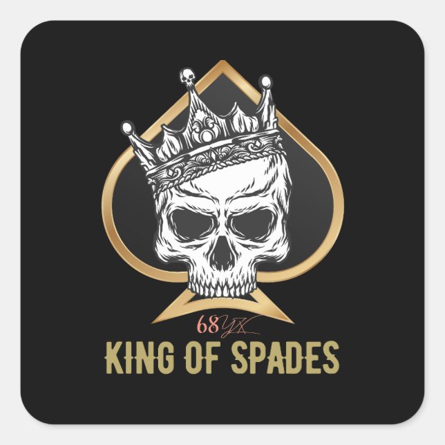 King of spades square sticker (Front)