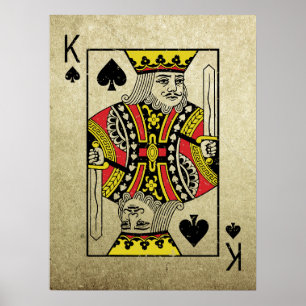 King of Spades Vintage Playing Cards Poster