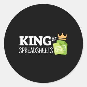 King of spreadsheets classic round sticker