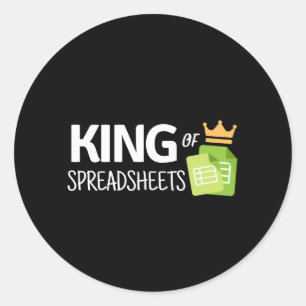 King of spreadsheets classic round sticker