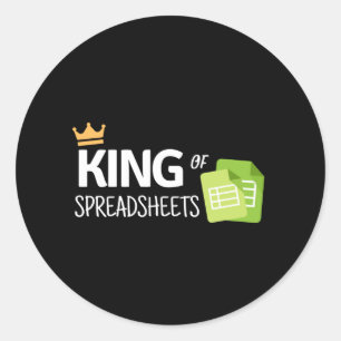 King of spreadsheets classic round sticker