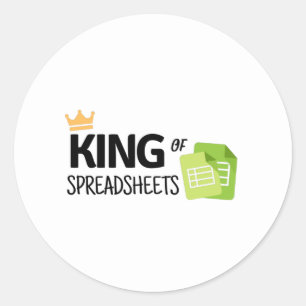 King of spreadsheets classic round sticker