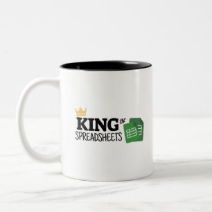 King of spreadsheets Two-Tone coffee mug