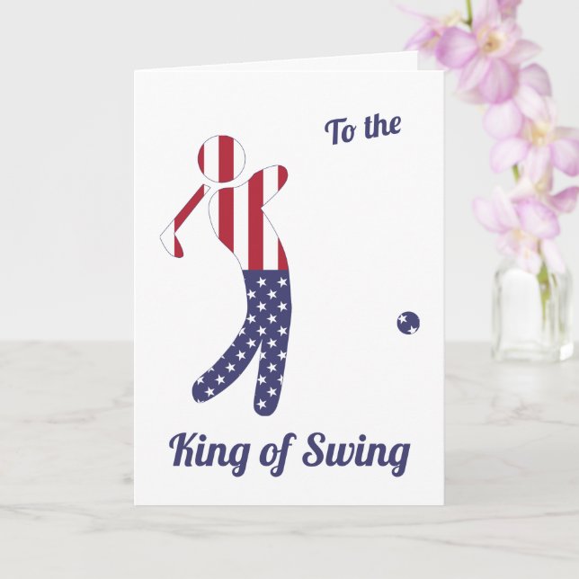 King of Swing | American Flag | Father's Day Card (Orchid)