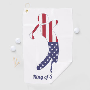 King of Swing   American Flag Golf Player Towel