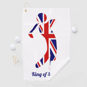 King of Swing   Union Jack Golf Player Golf Towel