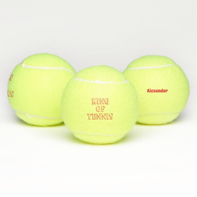 King of tennis personalise text and name balls (Multi)