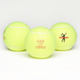King of tennis personalised tennis balls