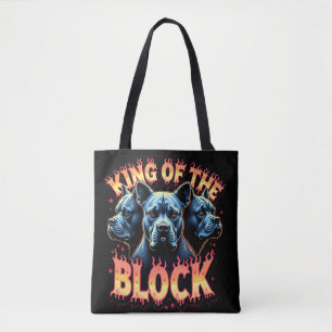 King of the Block Bulldog–90s Bootleg Rap Style Tote Bag