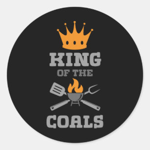 King Of The Coals Grilling Grill Barbecue Meat Bbq Classic Round Sticker