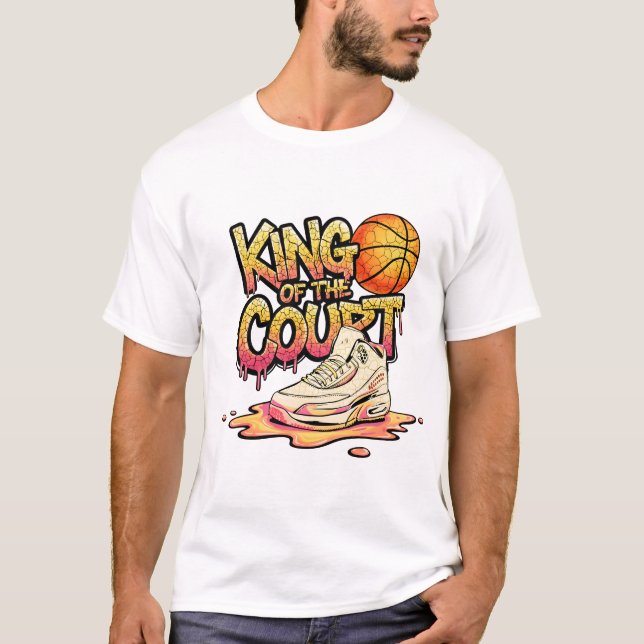 King of the Court Basketball Street Art Design T-Shirt (Front)