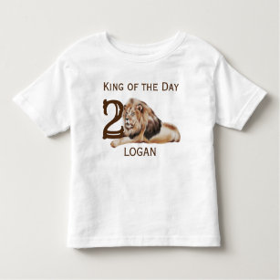 King of the Day Lion Birthday Age Name Toddler T-Shirt