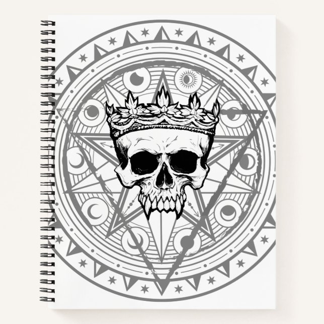 King of the Dead: Dark Royal Vampire Sigil White Notebook (Front)