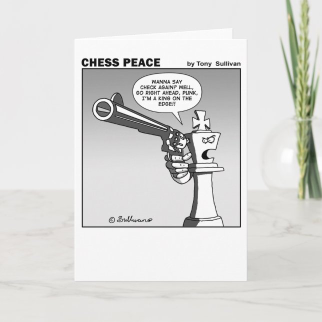 King of the edge Chess Peace cartoon Card (Front)