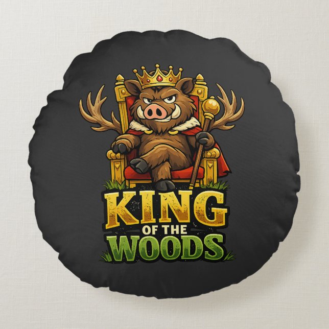 King of the Forest Round Cushion (Front)