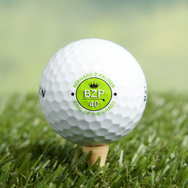 King of the Grass golfer's 40 green gift  Golf Balls (Insitu Tee)