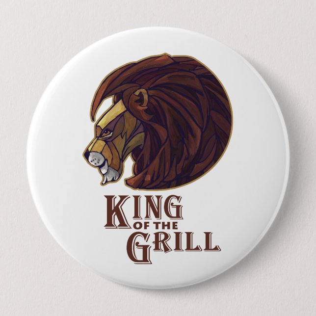 King of the Grill 10 Cm Round Badge (Front)