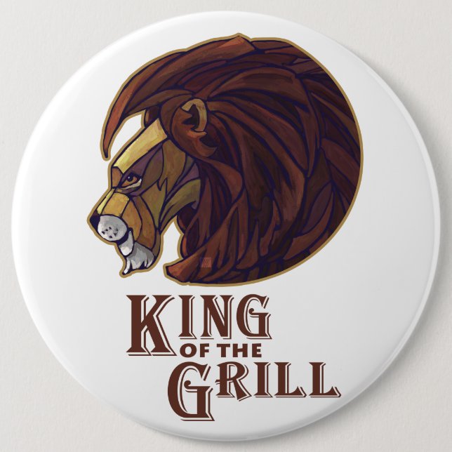 King of the Grill 6 Cm Round Badge (Front)