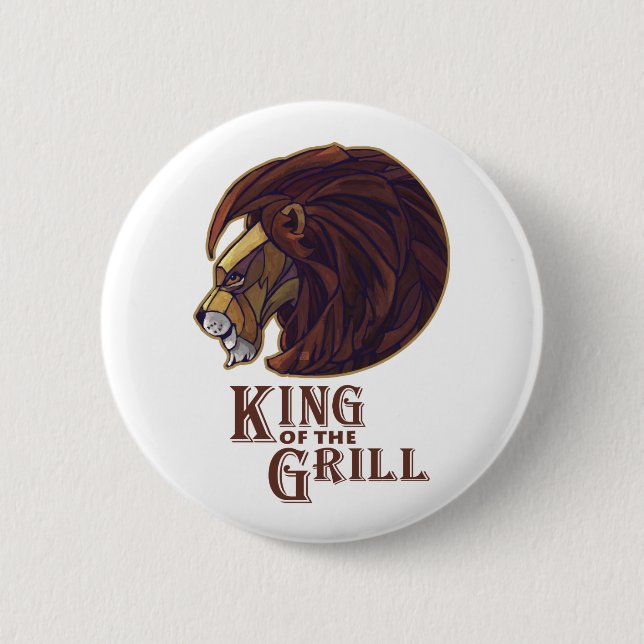 King of the Grill 6 Cm Round Badge (Front)