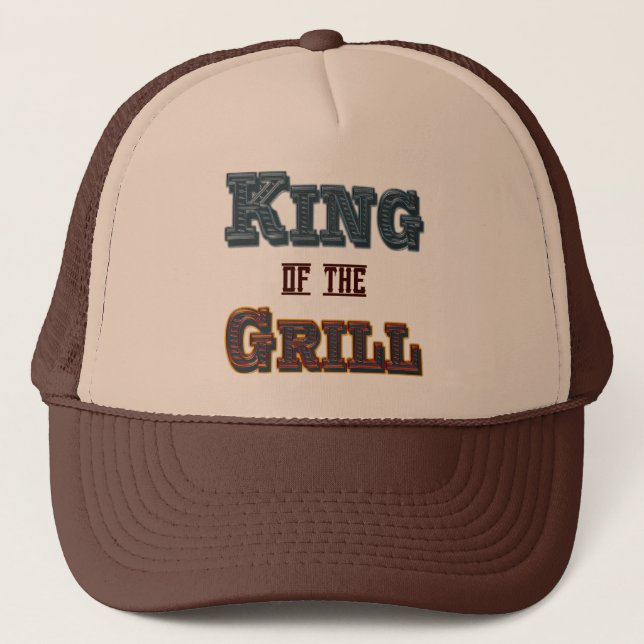 King of the Grill BBQ Cooking Slogan Hat (Front)