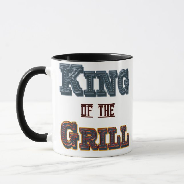 King of the Grill BBQ Cooking Slogan Mug (Left)