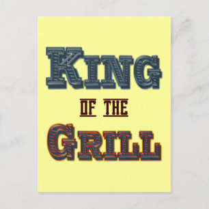 King of the Grill BBQ Cooking Slogan Postcard