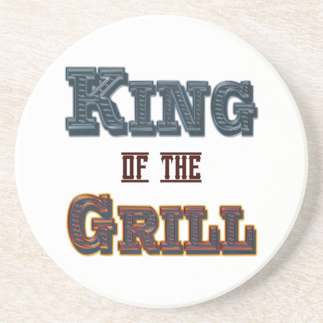 King of the Grill BBQ Saying Coaster (Front)