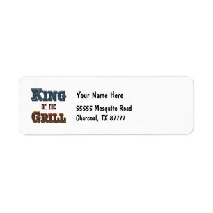 King of the Grill BBQ Saying Return Address Labels