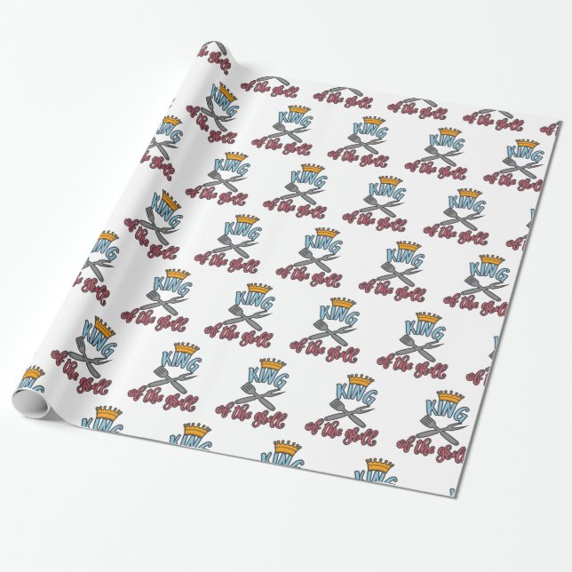 King Of The Grill. Best Grilling Design Idea Wrapping Paper (Unrolled)