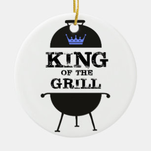 King Of The Grill, Black Blue Crown Ceramic Ornament