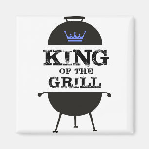 King Of The Grill, Black Blue Crown Magnet