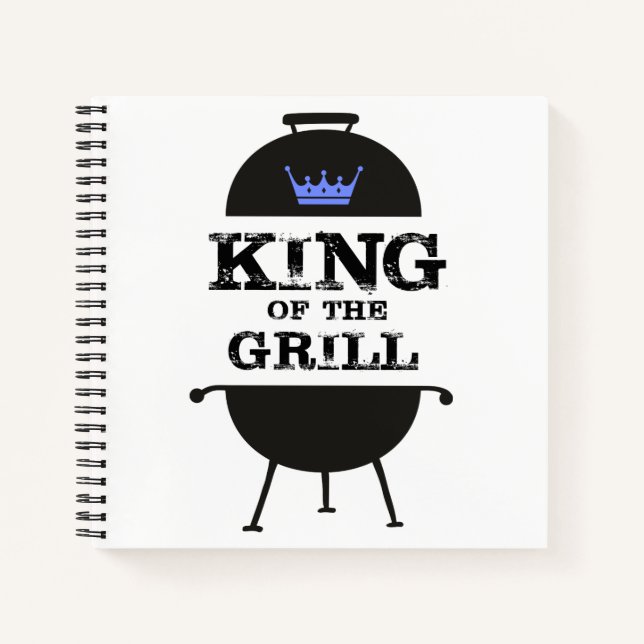 King Of The Grill, Black Blue Crown Notebook (Front)