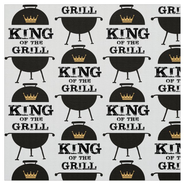 King Of The Grill, Black Gold Crown Fabric (Swatch)