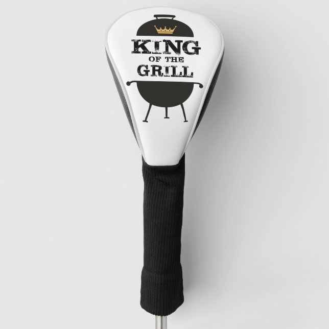 King Of The Grill, Black Gold Crown Golf Head Cover (Front)