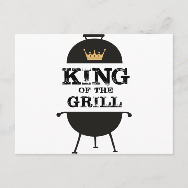 King Of The Grill, Black Gold Crown Postcard (Front)