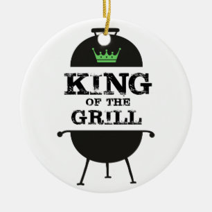 King Of The Grill, Black Green Crown Ceramic Ornament