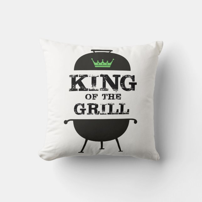 King Of The Grill, Black Green Crown Cushion (Front)