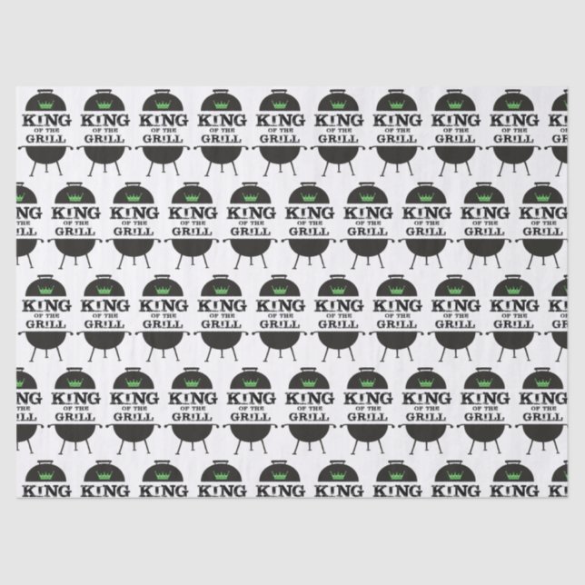 King Of The Grill, Black Green Crown Tissue Paper (Front)