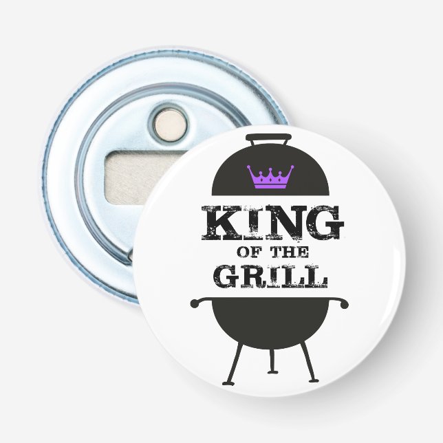 King Of The Grill, Black Purple Crown Bottle Opener (Front)