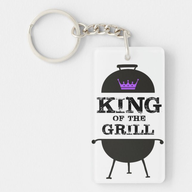 King Of The Grill, Black Purple Crown Key Ring (Front)