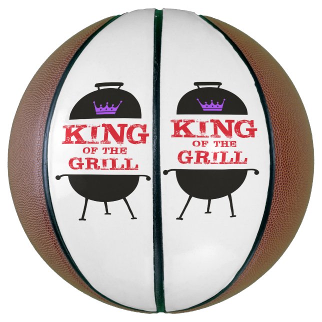 King Of The Grill, Black Purple Crown Red Basketball (Vertical)