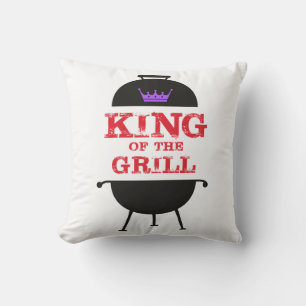 King Of The Grill, Black Purple Crown Red Cushion