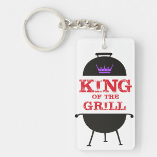 King Of The Grill, Black Purple Crown Red Key Ring