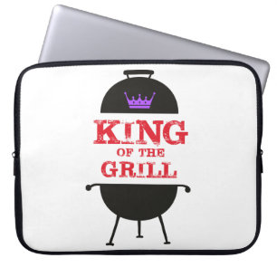 King Of The Grill, Black Purple Crown Red Laptop Sleeve