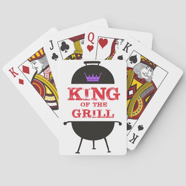King Of The Grill, Black Purple Crown Red Playing Cards (Back)